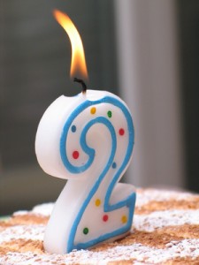 bougie d'anniversaire de 2 ans